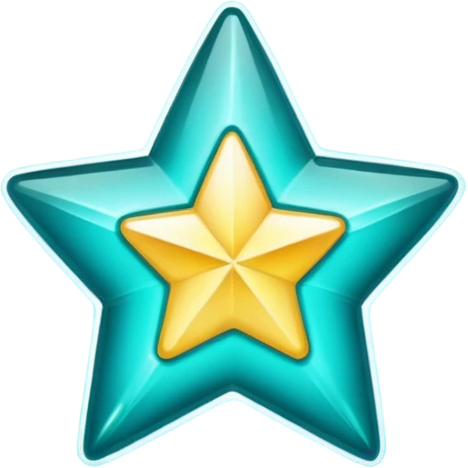 teal star with sprkle emoji