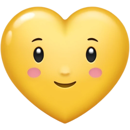 Une bulle de BD jaune avec dedans un coeur blanc  emoji
