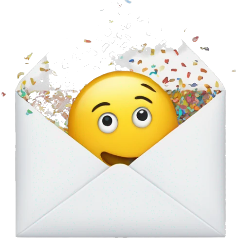 An envelope with confetti 
 emoji