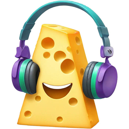 Cheese with headphones on emoji