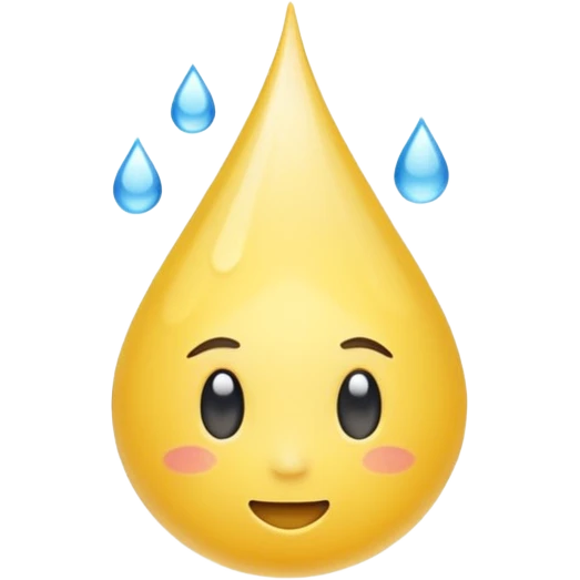 Yellow Drop of Water with no face emoji