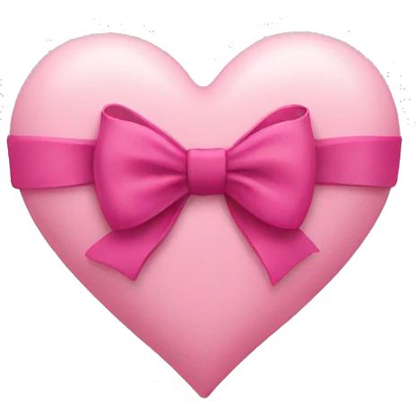 Pastel pink heart with dark pink bow around it emoji