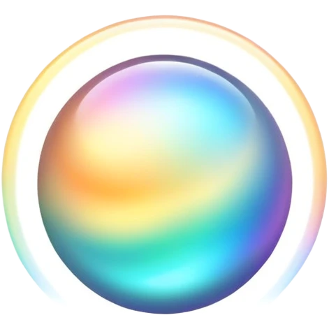 Elegant floating orb with subtle style essence waves, inspirational energy aura, minimalist glow emoji
