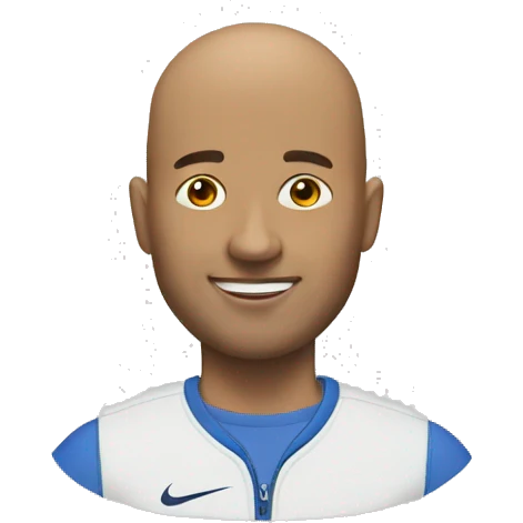 Bald guy with nike shoes in front of him emoji