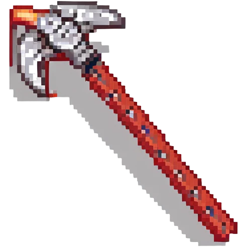 crowbar, Minecraft tool, red, blocky, simple emoji