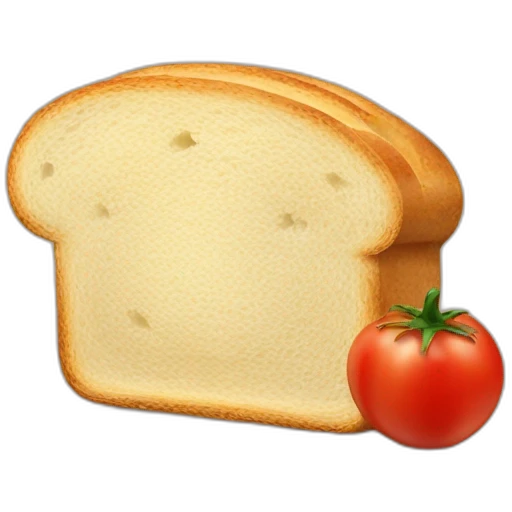 Slice of bread with tomatoe emoji