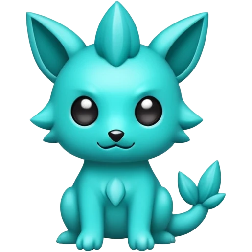 Cute cool edgy kawaii Turquoise fakemon-creature emoji