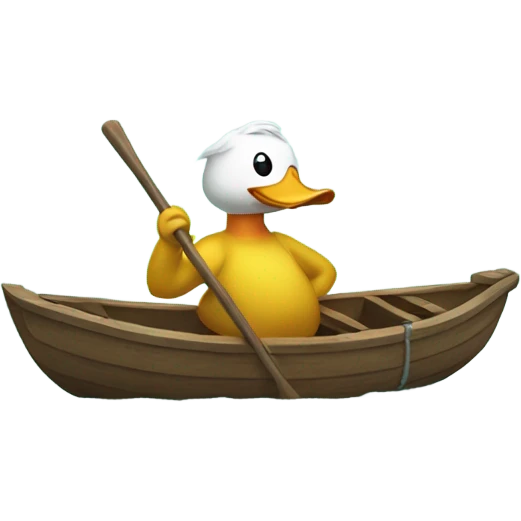 Duck rowing a boat emoji