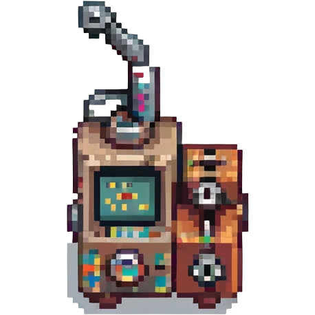 tattoo machine, pixel art style, retro, small and blocky emoji