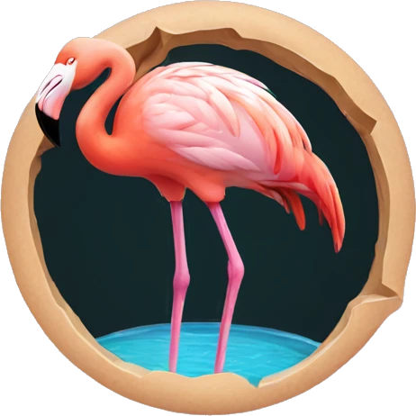 flamingo in hole emoji