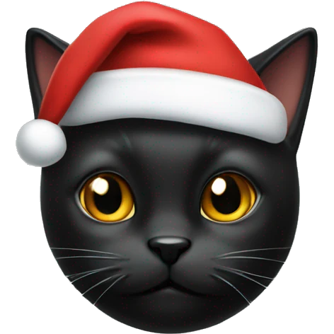Black cat with Santa hat emoji