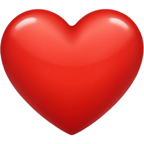 red heart, classic, glossy emoji