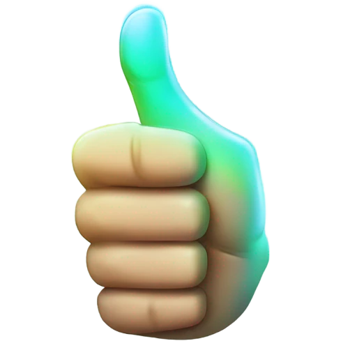 thumb up, glowing, magical style emoji