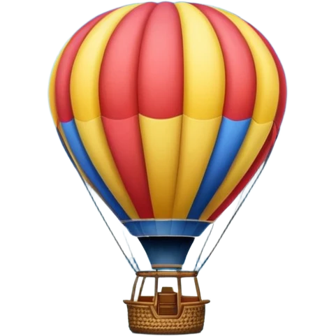 Hot air balloon above scenic water views emoji