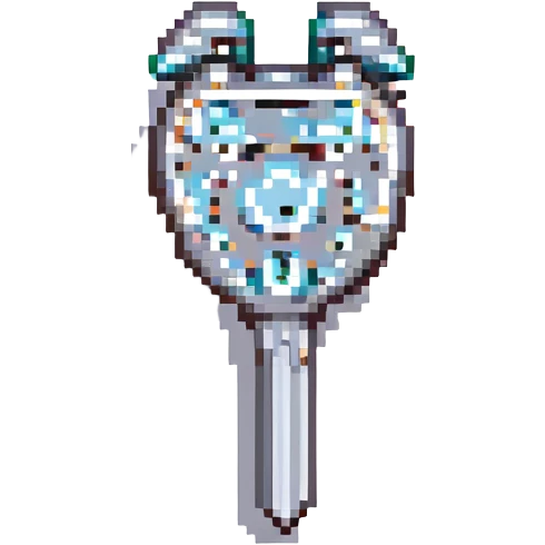 lockpick in Minecraft style, blocky, pixelated, metallic gray emoji