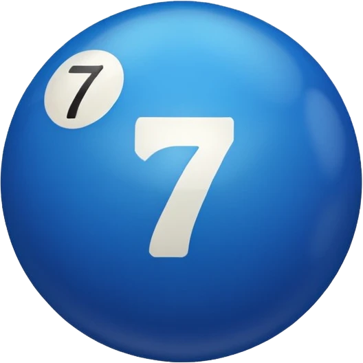 pull ball with the number 7th blue emoji