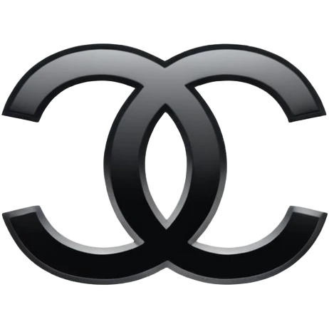 Pearlescent and matte black chanel sign emoji
