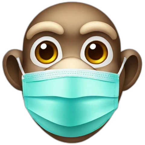 monkey face in a Medical masks emoji