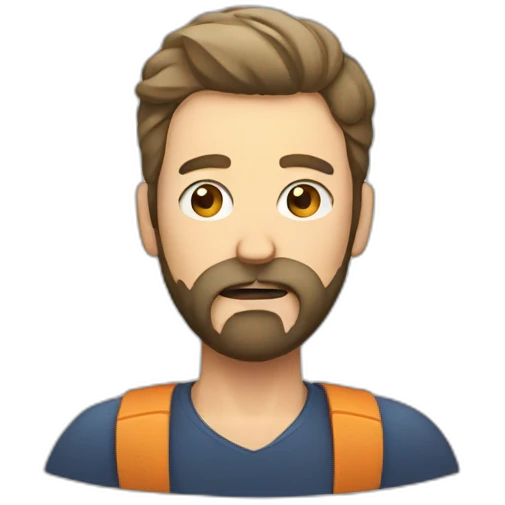 man with beard fighting a virus emoji