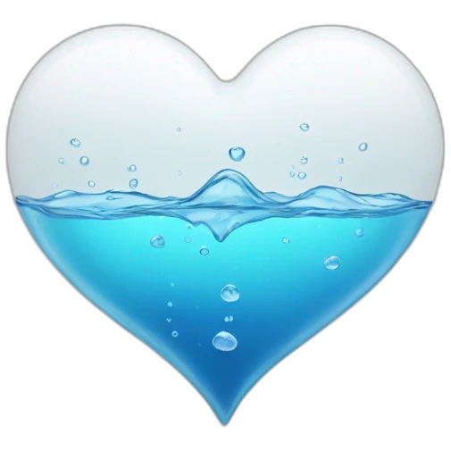 White heart with water emoji