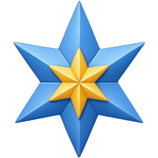 It is a blue mark in the shape of an eight-pointed star with a checkmark in the middle.  emoji
