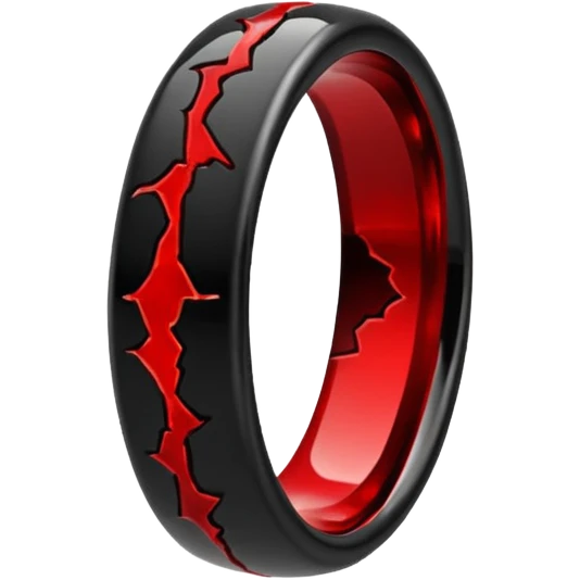 iOS sticker, cursed ring, black shades, red crack, minimal emoji