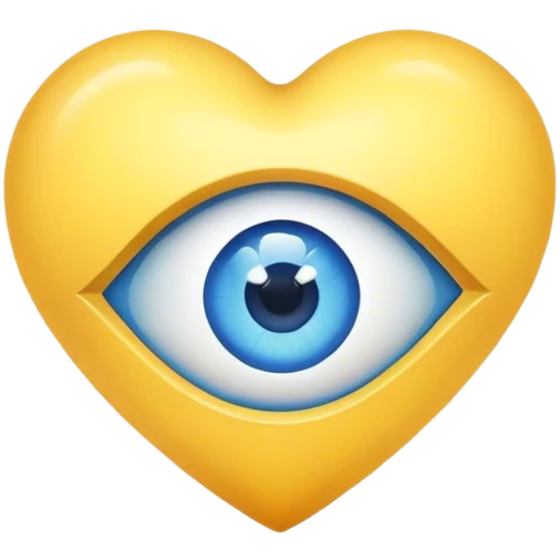 Eye inside yellow heart emoji