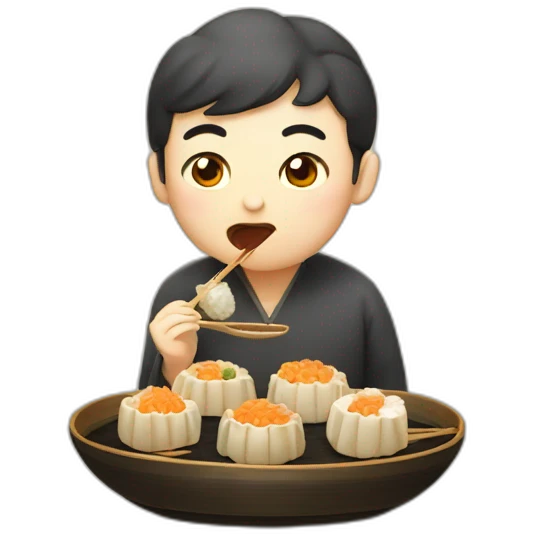 Human eating dim sum emoji