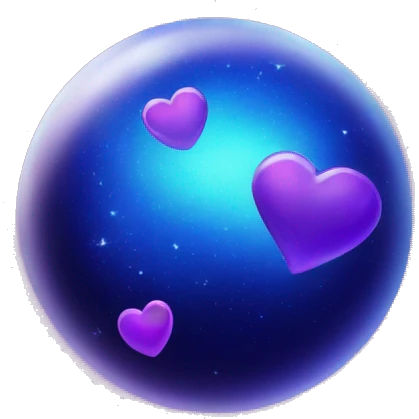 shiny BLUE galaxy with some purple heart emoji
