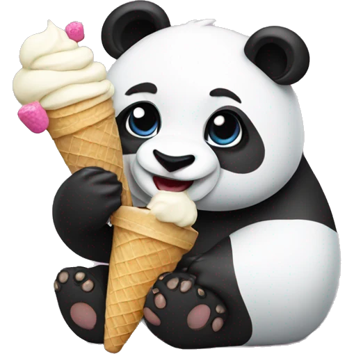 Panda eating ice cream emoji