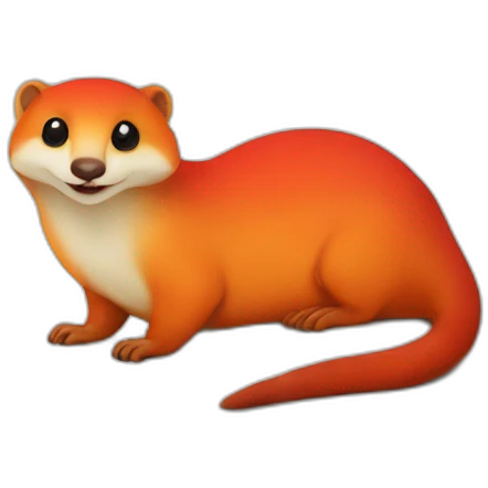 mongoose red white orange on a pillow emoji