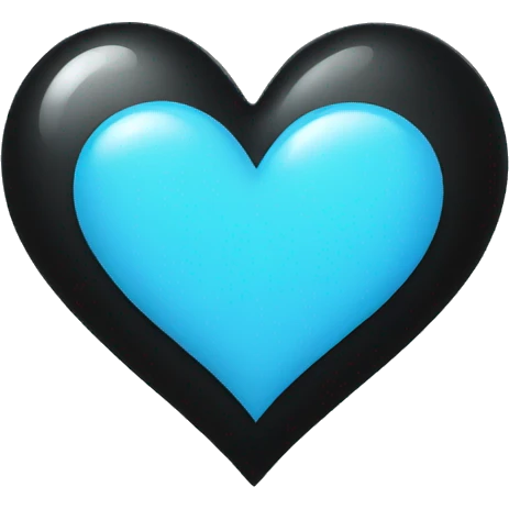 Half black and baby blue heart emoji