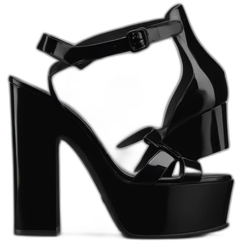 Ysl TRIBUTE PLATFORM SANDAL black PATENT LEATHER emoji