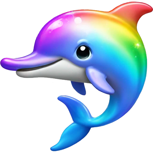 rainbow sparkle dolphin emoji