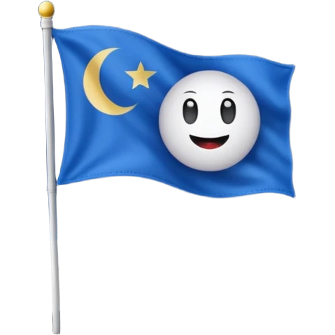 На фоне космоса луна а на ней флаг и написано "Ьфоуыешс " emoji