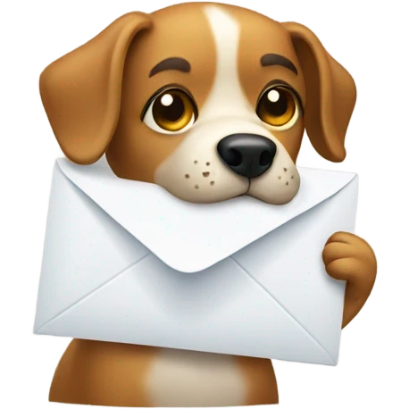 Dog with email envel emoji