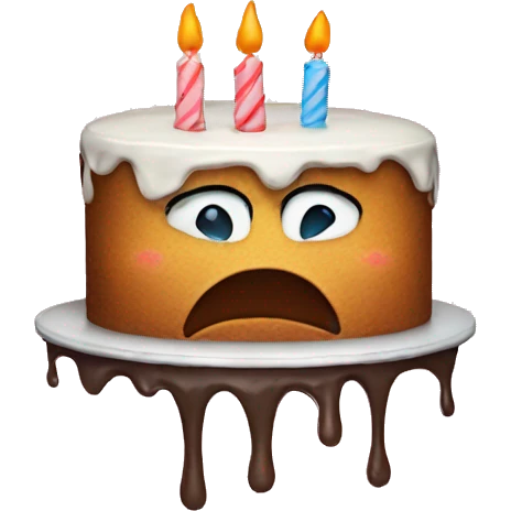 sad cake crying emoji