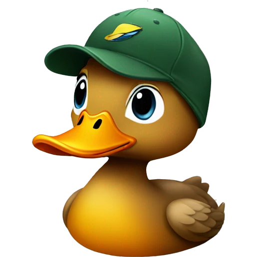 Duck with cap emoji