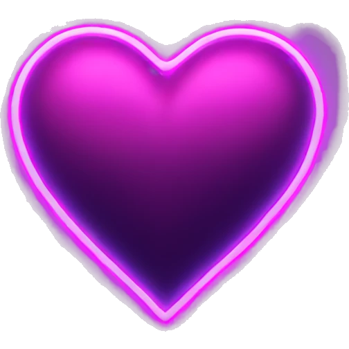 Neon heart  emoji