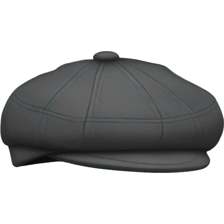 isolated dark grey big cloth flat cap emoji