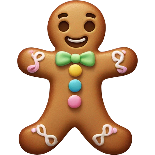 Pastel gingerbread man emoji