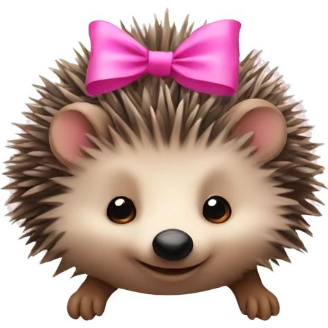 hedgehog with a pink bow emoji