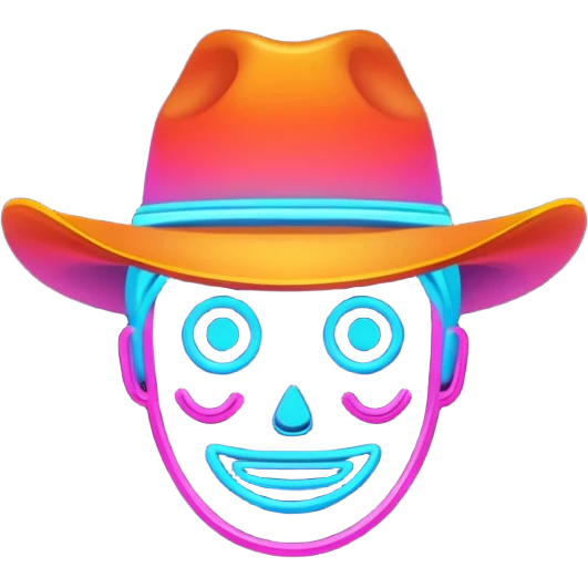 Neon western sign emoji