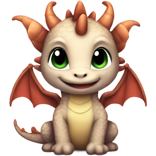 Cute baby dragon. Wearing mittens and earmuffs.  emoji