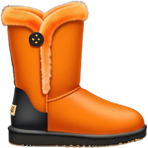 a black ugg with orange fur  emoji