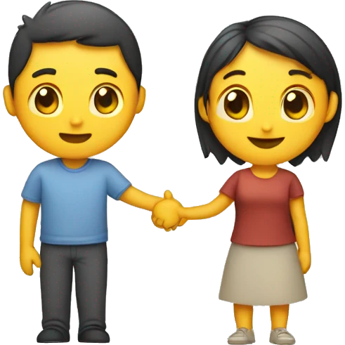 Friends high-fiving, male and female emoji