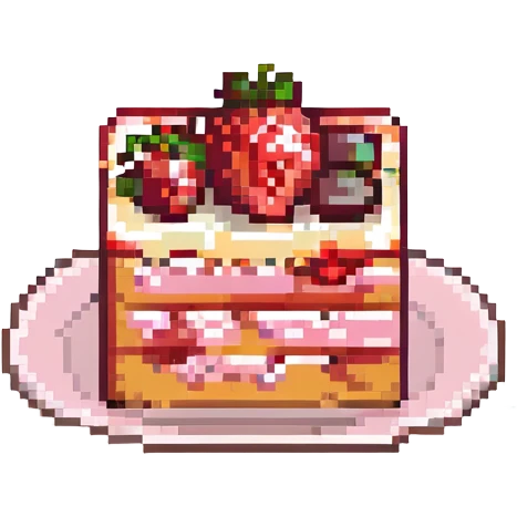 A slice of strawberry cake, burgundy color emoji