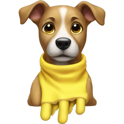 Dog wearing yellow cleaning gloves as he is washing the dishes emoji