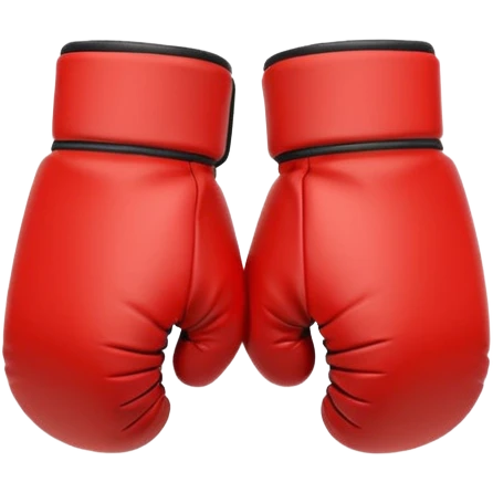Minimalistic flat vector icon, iOS style, thin black contour on white background. Boxing gloves or a fighter silhouette in stance. emoji