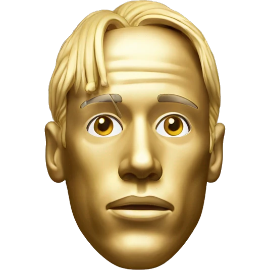 golden inflatable sculpture travis scott head emoji